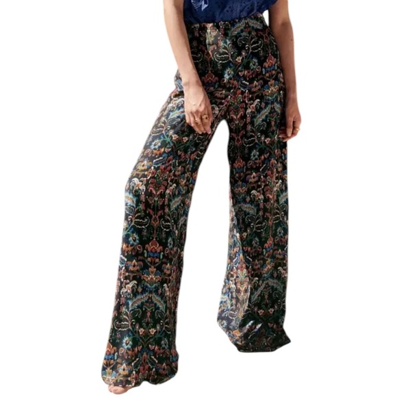 SEZANE Women’s Multicolored Wide Leg Pants - Picture 1 of 15
